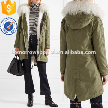 Shearling-gefütterte Cotton-Canvas Parka Herstellung Großhandel Mode Frauen Bekleidung (TA3023C)